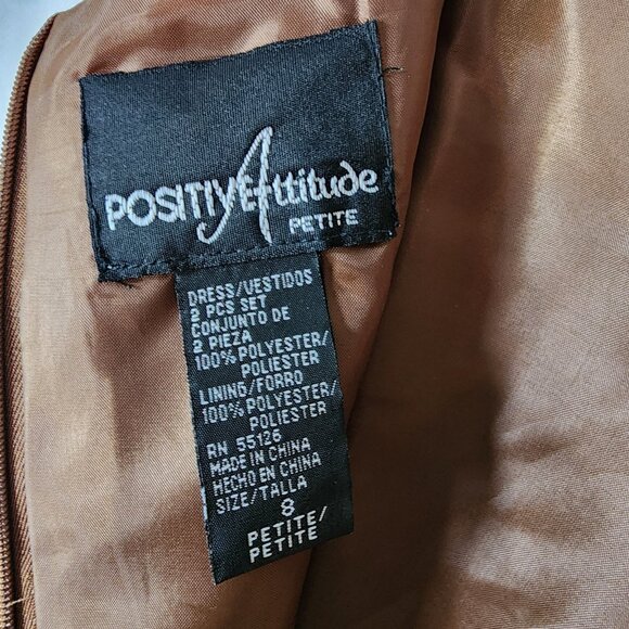 Positive Attitude Faux Suede Pencil Mini Dress Chocolate Brown Womens 8 - Picture 6 of 6